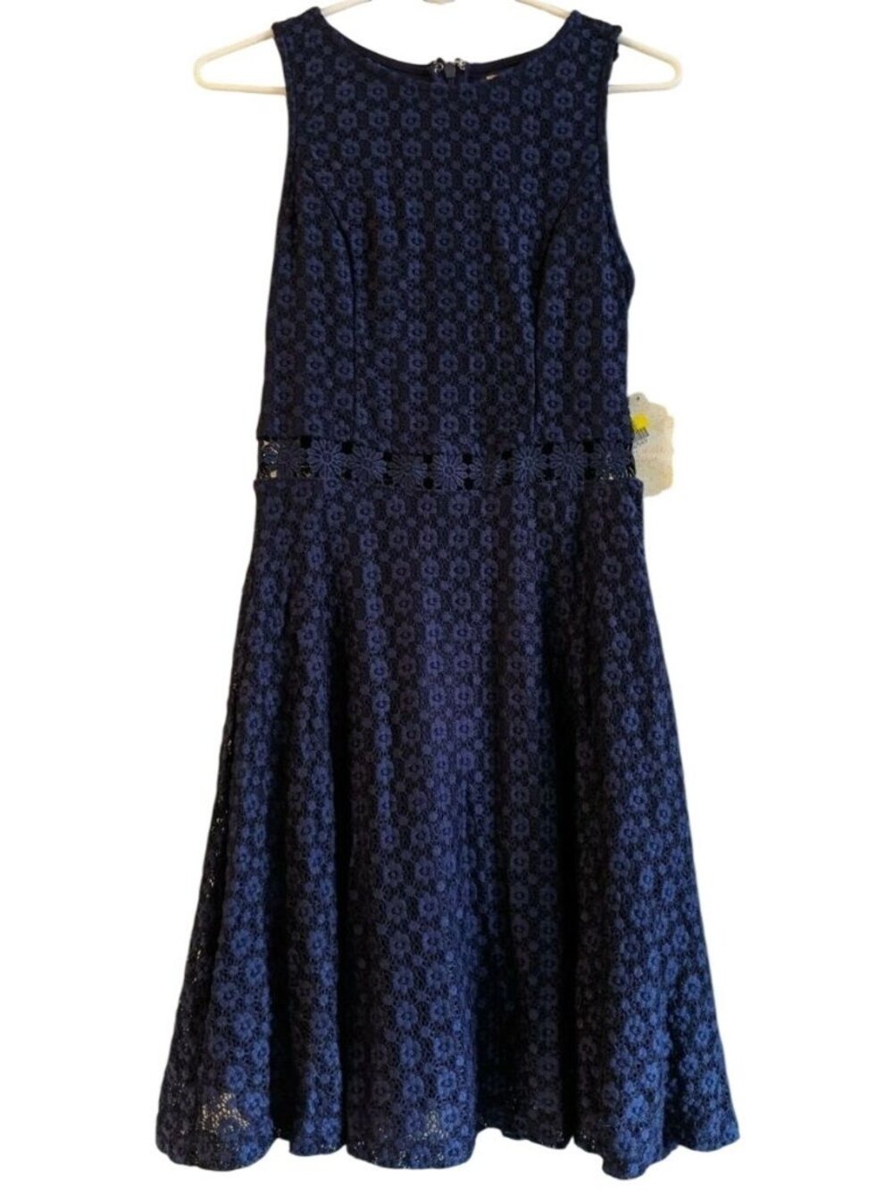 Altar’d State Navy Blue Lace Dress Sleeveless Fit & Flare Small Lined
